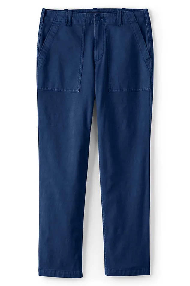 Lands039 End Pants Women Mid Rise Canvas Field Pants Deep Sea Navy