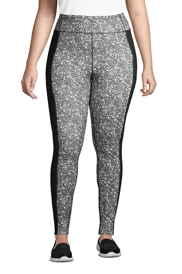 Lands039 End Pants Women Plus Size Active High Rise Compression Slimming Pocket Leggings Black Floral Lands039 End Pants Women Plus Size Active High Rise Compression Slimming Pocket Leggings Black Floral