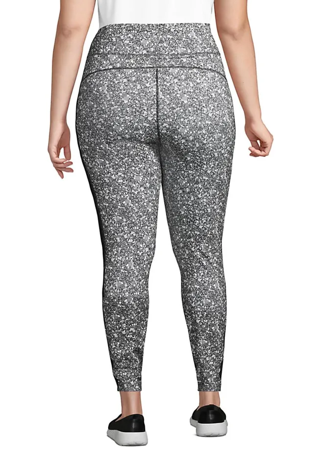 Lands039 End Pants Women Plus Size Active High Rise Compression Slimming Pocket Leggings Black Floral Lands039 End Pants Women Plus Size Active High Rise Compression Slimming Pocket Leggings Black Floral
