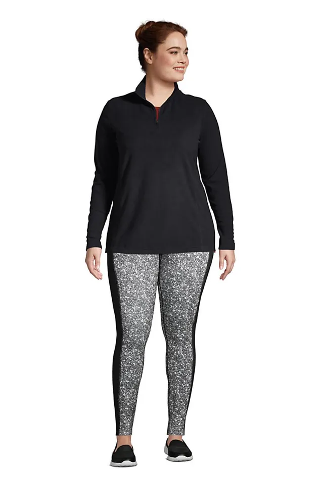 Lands039 End Pants Women Plus Size Active High Rise Compression Slimming Pocket Leggings Black Floral Lands039 End Pants Women Plus Size Active High Rise Compression Slimming Pocket Leggings Black Floral