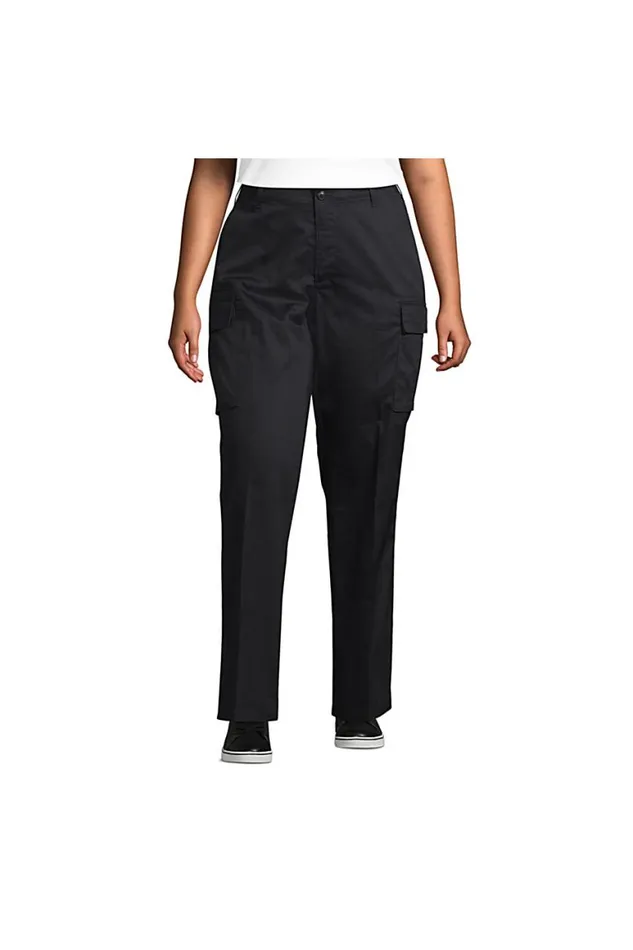 Lands039 End Pants Women Plus Size Cargo Pants Black