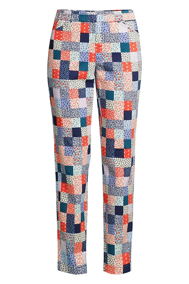 Lands039 End Pants Women Plus Size Mid Rise Pull On Chino Ankle Pants Multi Patchwork Floral Lands039 End Pants Women Plus Size Mid Rise Pull On Chino Ankle Pants Multi Patchwork Floral