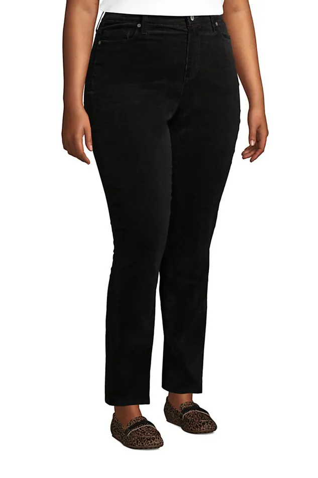 Lands039 End Pants Women Plus Size Mid Rise Straight Leg Corduroy Pants Forest Moss