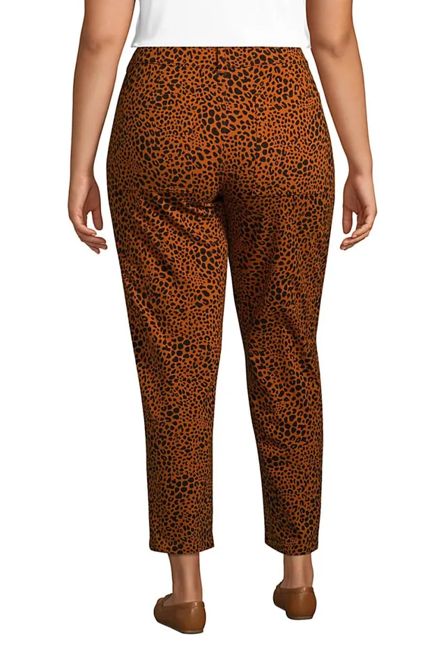 Lands039 End Pants Women Plus Size Starfish Mid Rise Elastic Waist Pull On Utility Ankle Pants Burnt Caramel Leopard Print Lands039 End Pants Women Plus Size Starfish Mid Rise Elastic Waist Pull On Utility Ankle Pants Burnt Caramel Leopard Print