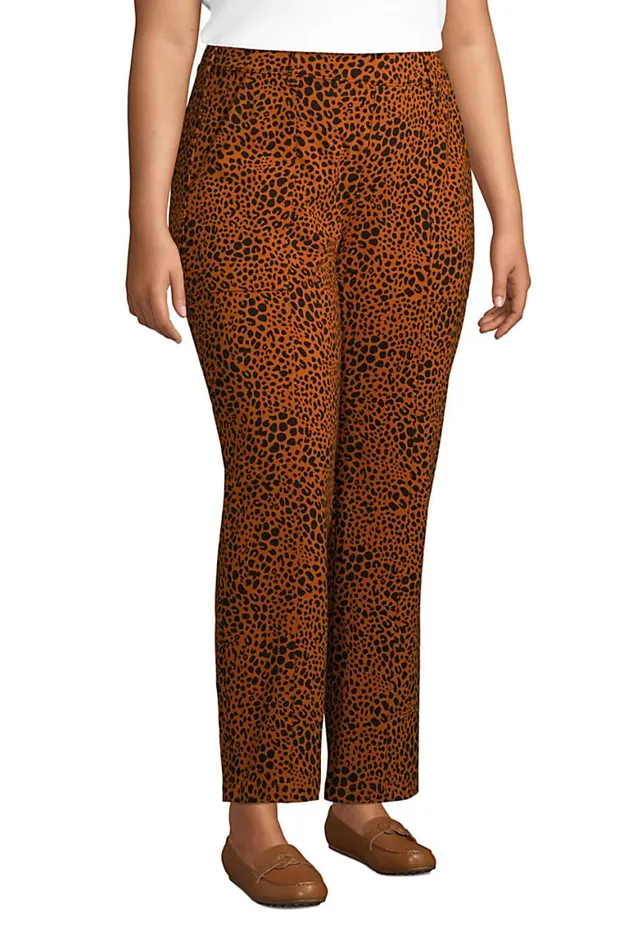 Lands039 End Pants Women Plus Size Starfish Mid Rise Elastic Waist Pull On Utility Ankle Pants Burnt Caramel Leopard Print Lands039 End Pants Women Plus Size Starfish Mid Rise Elastic Waist Pull On Utility Ankle Pants Burnt Caramel Leopard Print