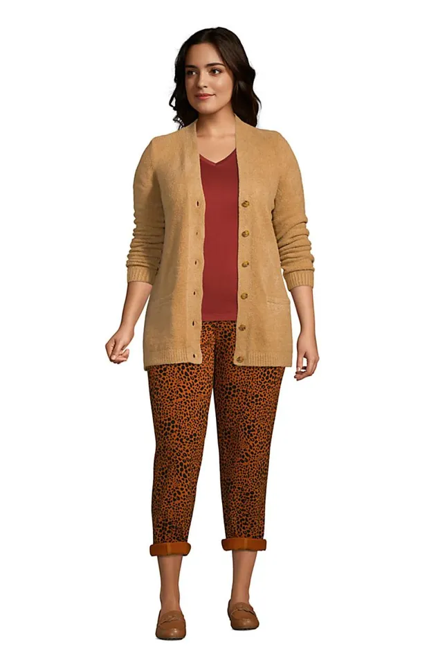 Lands039 End Pants Women Plus Size Starfish Mid Rise Elastic Waist Pull On Utility Ankle Pants Burnt Caramel Leopard Print Lands039 End Pants Women Plus Size Starfish Mid Rise Elastic Waist Pull On Utility Ankle Pants Burnt Caramel Leopard Print