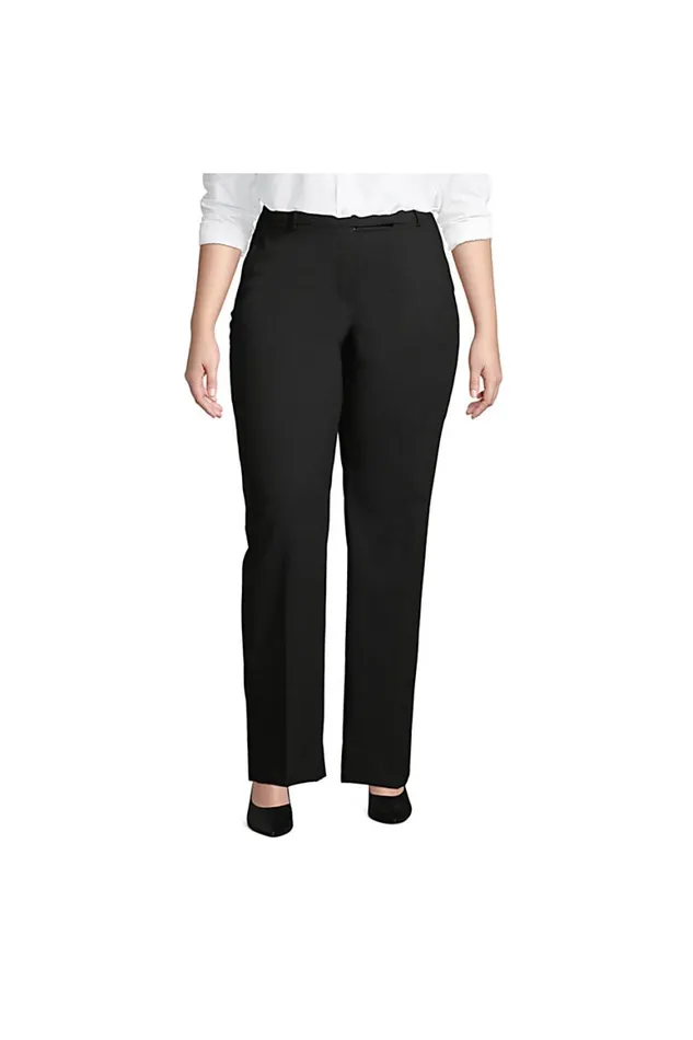 Lands039 End Pants Women Plus Size Washable Wool Straight Modern Pants Black