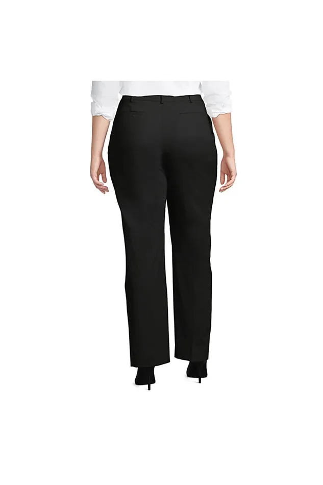 Lands039 End Pants Women Plus Size Washable Wool Straight Modern Pants Black