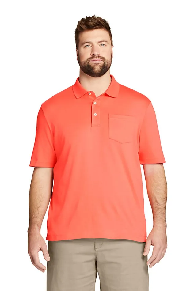 Lands039 End Polo Shirts Men Big And Tall Short Sleeve Super Soft Supima Polo Shirt With Pocket Papaya Orange Lands039 End Polo Shirts Men Big And Tall Short Sleeve Super Soft Supima Polo Shirt With Pocket Papaya Orange