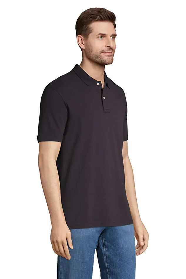 Lands039 End Polo Shirts Men Hemmed Mesh Polo Black Lands039 End Polo Shirts Men Hemmed Mesh Polo Black