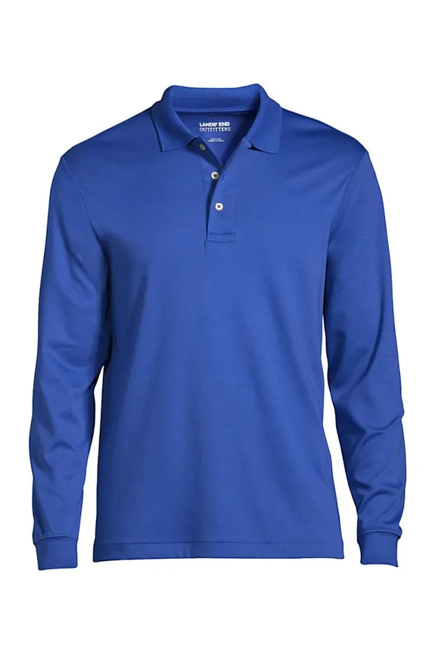 Lands039 End Polo Shirts Men Long Sleeve Performance Pima Polo Shirt Dark Cobalt Blue Lands039 End Polo Shirts Men Long Sleeve Performance Pima Polo Shirt Dark Cobalt Blue