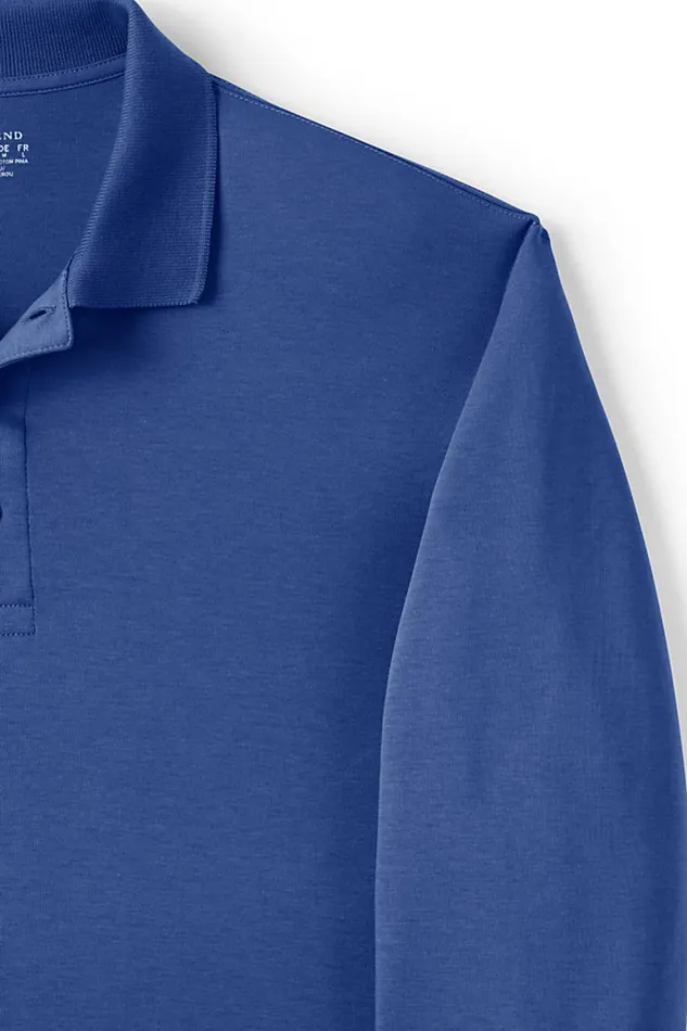 Lands039 End Polo Shirts Men Long Sleeve Performance Pima Polo Shirt Dark Cobalt Blue Lands039 End Polo Shirts Men Long Sleeve Performance Pima Polo Shirt Dark Cobalt Blue
