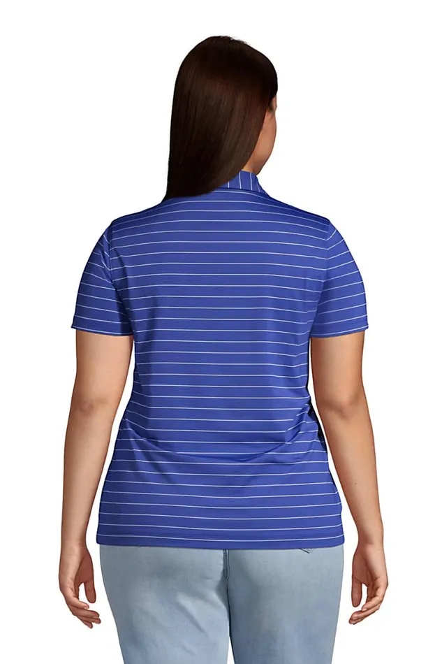 Lands039 End Polo Shirts Women Plus Size Rapid Dry Short Sleeve Striped Polo Shirt Harbor Gray Stripe Lands039 End Polo Shirts Women Plus Size Rapid Dry Short Sleeve Striped Polo Shirt Harbor Gray Stripe