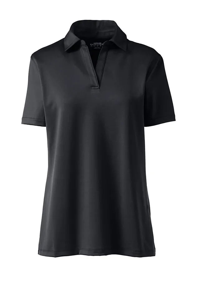 Lands039 End Polo Shirts Women Plus Size Short Sleeve Rapid Dry Sport Neck Polo Shirt Black Lands039 End Polo Shirts Women Plus Size Short Sleeve Rapid Dry Sport Neck Polo Shirt Black
