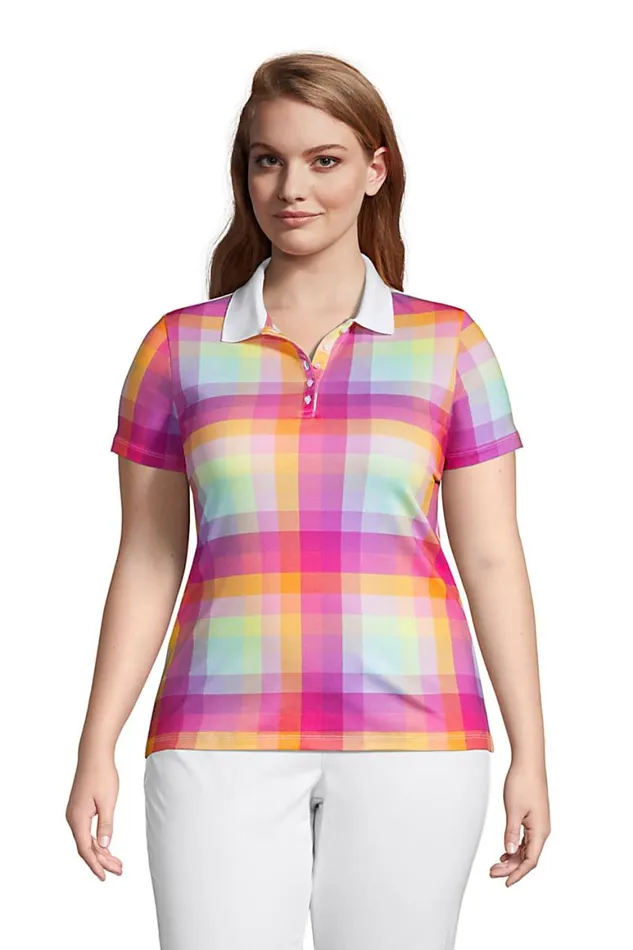 Lands039 End Polo Shirts Women Plus Size Supima Cotton Short Sleeve Polo Shirt Fresh Lavender Rainbow Plaid Lands039 End Polo Shirts Women Plus Size Supima Cotton Short Sleeve Polo Shirt Fresh Lavender Rainbow Plaid