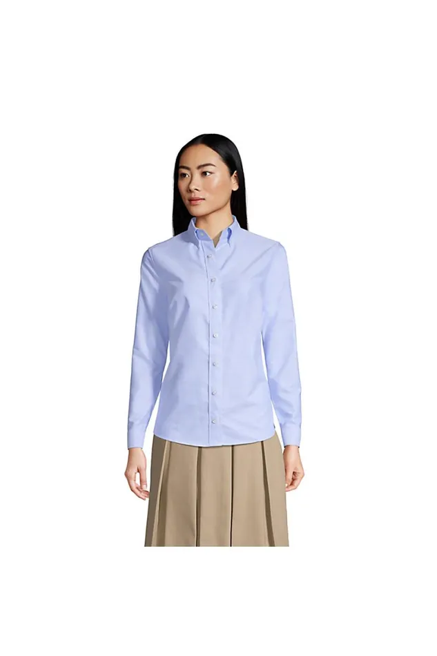 Lands039 End Shirts and Blouses Women Adaptive Long Sleeve Oxford Dress Shirt Blue Lands039 End Shirts and Blouses Women Adaptive Long Sleeve Oxford Dress Shirt Blue