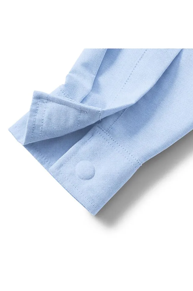 Lands039 End Shirts and Blouses Women Adaptive Long Sleeve Oxford Dress Shirt Blue