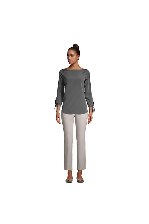 Lands039 End Shirts and Blouses Women Bracelet Sleeve Blouse Top Siam Blue Lands039 End Shirts and Blouses Women Bracelet Sleeve Blouse Top Siam Blue