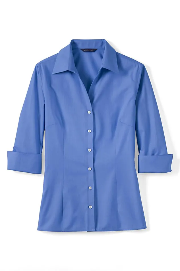 Lands039 End Shirts and Blouses Women Petite 34sleeve Tonal Stripe Shirt True Blue Lands039 End Shirts and Blouses Women Petite 34sleeve Tonal Stripe Shirt True Blue