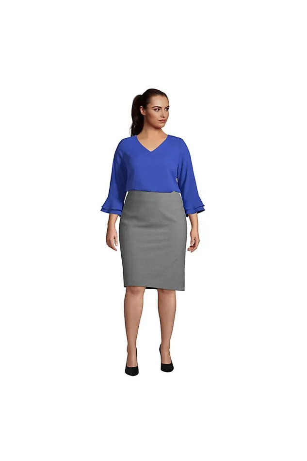 Lands039 End Shirts and Blouses Women Plus Size 34 Flutter Sleeve Crepe Blouse Black Lands039 End Shirts and Blouses Women Plus Size 34 Flutter Sleeve Crepe Blouse Black