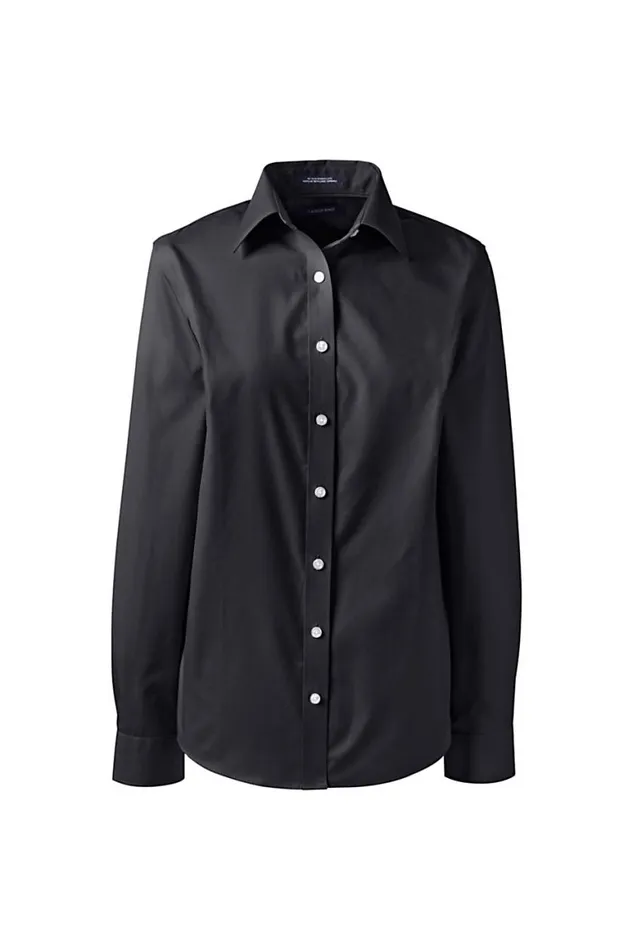 Lands039 End Shirts and Blouses Women Plus Size Long Sleeve No Iron Broadcloth Shirt Black Lands039 End Shirts and Blouses Women Plus Size Long Sleeve No Iron Broadcloth Shirt Black