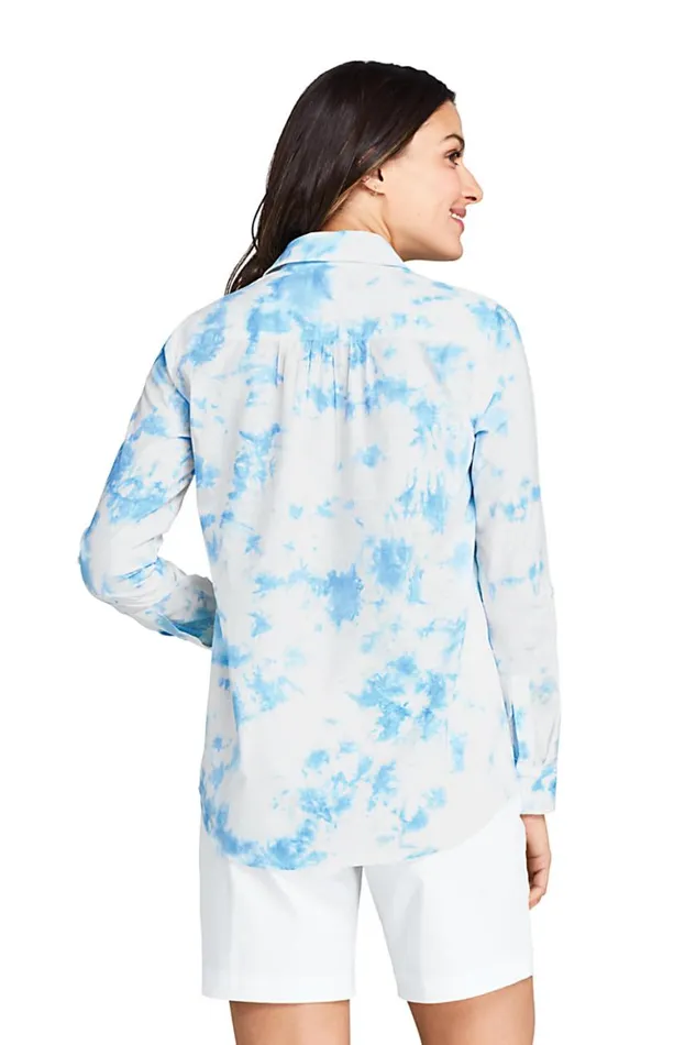 Lands039 End Shirts and Blouses Women Tie Dye Boyfriend Fit Cotton Tunic Top Dusk Blue Tie Dye Lands039 End Shirts and Blouses Women Tie Dye Boyfriend Fit Cotton Tunic Top Dusk Blue Tie Dye