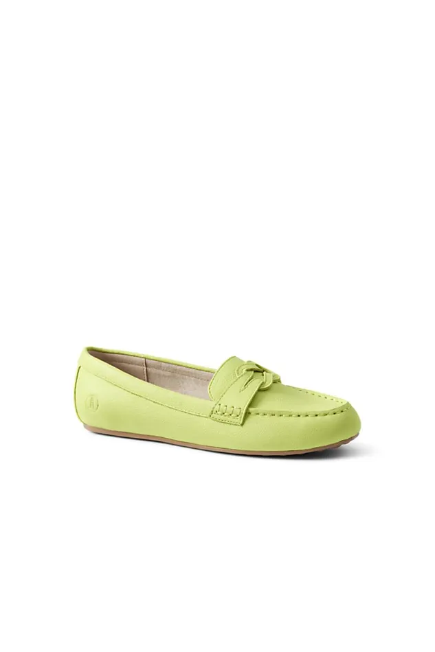 Lands039 End Shoes Women Comfort Suede Leather Slip On Loafer Shoes Lemon Lime Leather