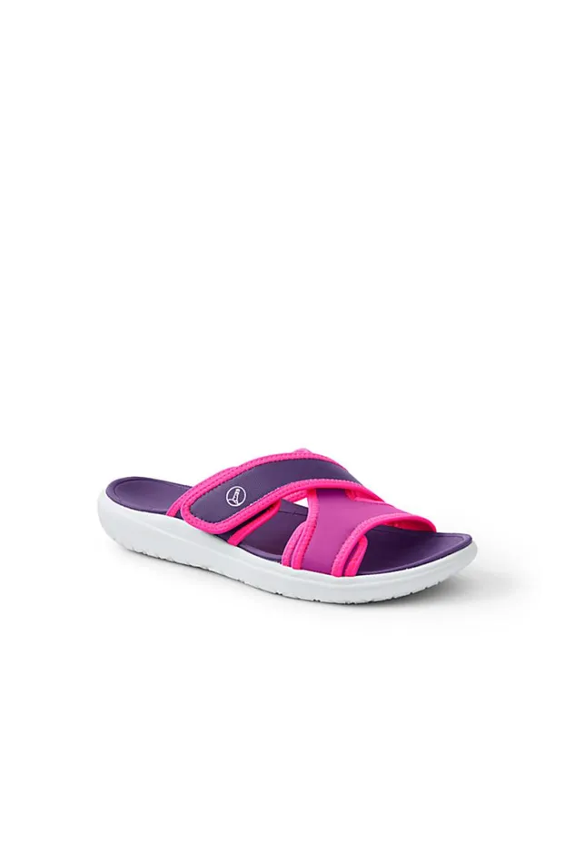 Lands039 End Shoes Women Slide Water Sandals Violet Rose Colorblock