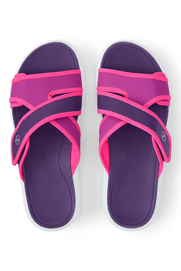 Lands039 End Shoes Women Slide Water Sandals Violet Rose Colorblock