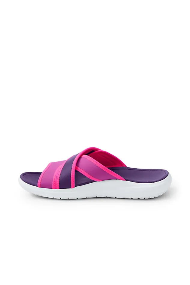 Lands039 End Shoes Women Slide Water Sandals Violet Rose Colorblock