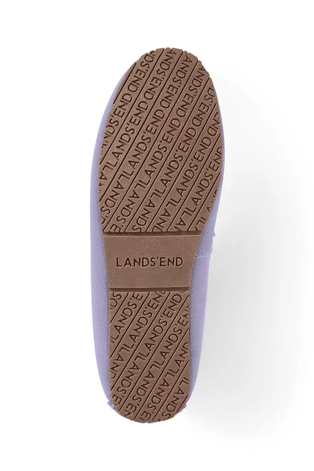 Lands039 End Shoes Women Suede Leather Moccasin Slippers Lavender Cloud Lands039 End Shoes Women Suede Leather Moccasin Slippers Lavender Cloud