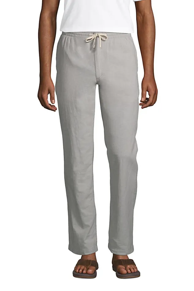 Lands039 End Shorts Men Linen Cotton Deck Pants Ultimate Gray