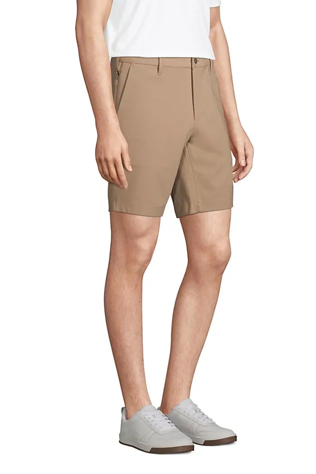 Lands039 End Shorts Men Straight Fit Knit Performance Chino Shorts Mauve Quartz