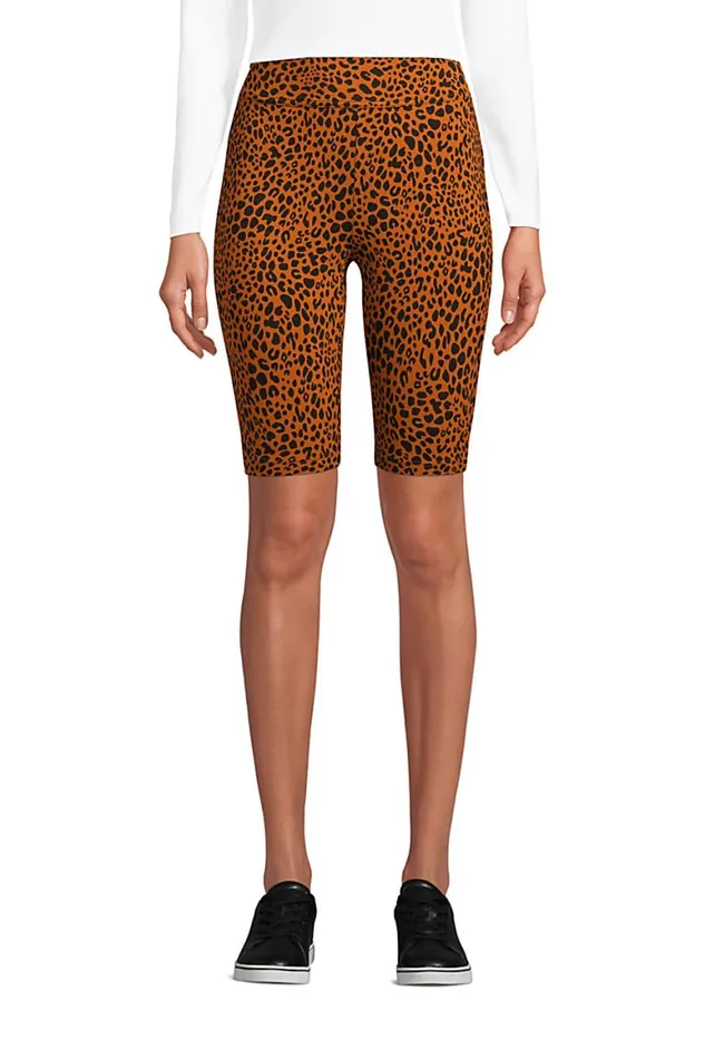 Lands039 End Shorts Women High Rise Starfish 9034 Bike Shorts Burnt Caramel Leopard Print Lands039 End Shorts Women High Rise Starfish 9034 Bike Shorts Burnt Caramel Leopard Print