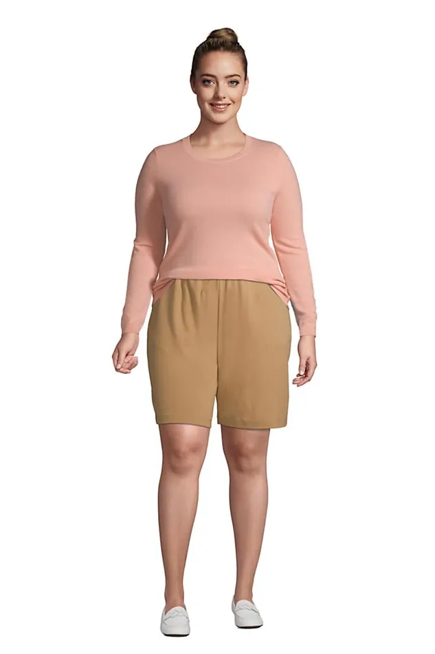 Lands039 End Shorts Women Plus Size Sport Knit High Rise Elastic Waist Pull On Shorts Radiant Navy Lands039 End Shorts Women Plus Size Sport Knit High Rise Elastic Waist Pull On Shorts Radiant Navy