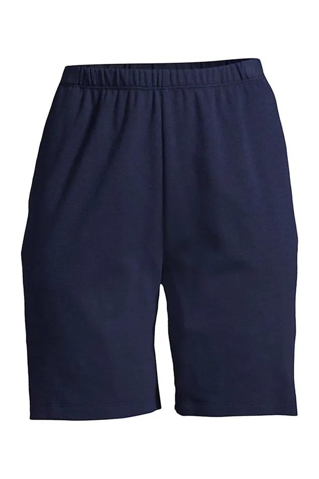 Lands039 End Shorts Women Plus Size Sport Knit High Rise Elastic Waist Pull On Shorts Radiant Navy Lands039 End Shorts Women Plus Size Sport Knit High Rise Elastic Waist Pull On Shorts Radiant Navy