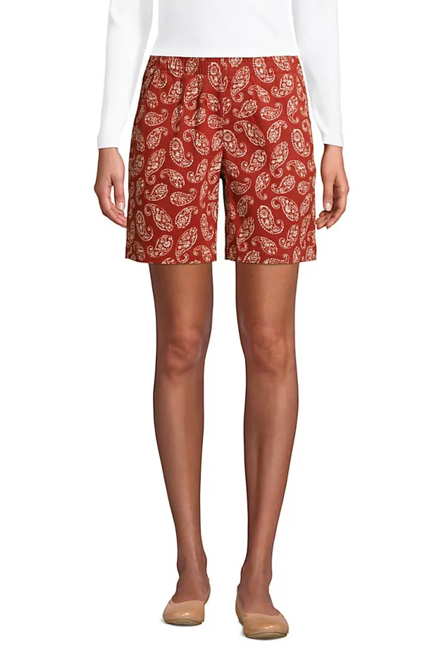 Lands039 End Shorts Women Pull On 7034 Chino Shorts Rust Red