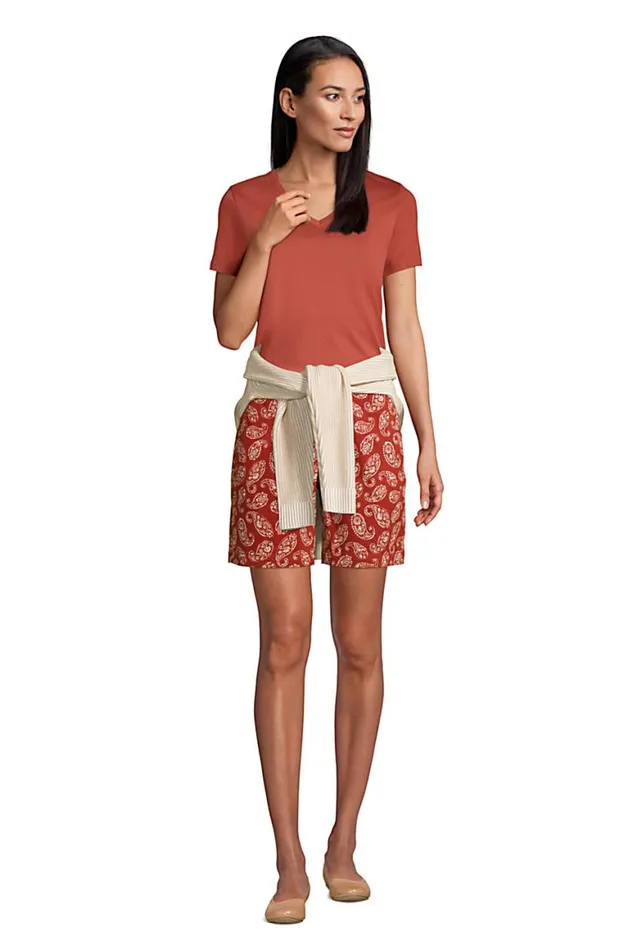Lands039 End Shorts Women Pull On 7034 Chino Shorts Rust Red Lands039 End Shorts Women Pull On 7034 Chino Shorts Rust Red