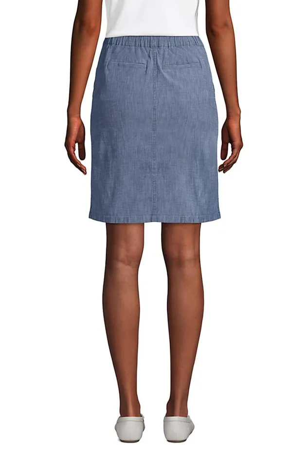 Lands039 End Skirts and Skorts Women Mid Rise Elastic Waist Pull On Chambray Skort Evening Sky Chambray Lands039 End Skirts and Skorts Women Mid Rise Elastic Waist Pull On Chambray Skort Evening Sky Chambray