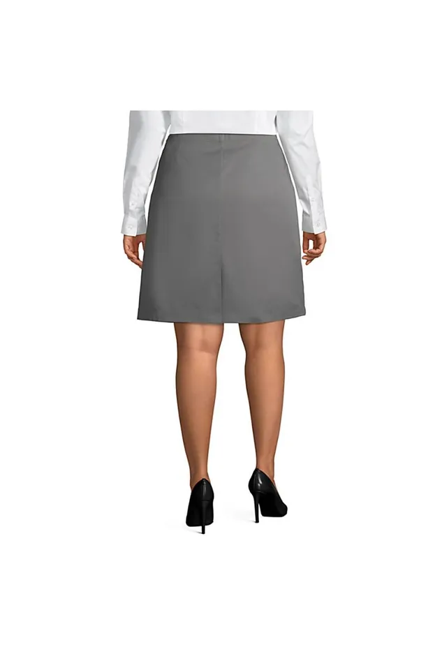 Lands039 End Skirts and Skorts Women Plus Size Blend Chino Skort Top Of Knee Arctic Gray
