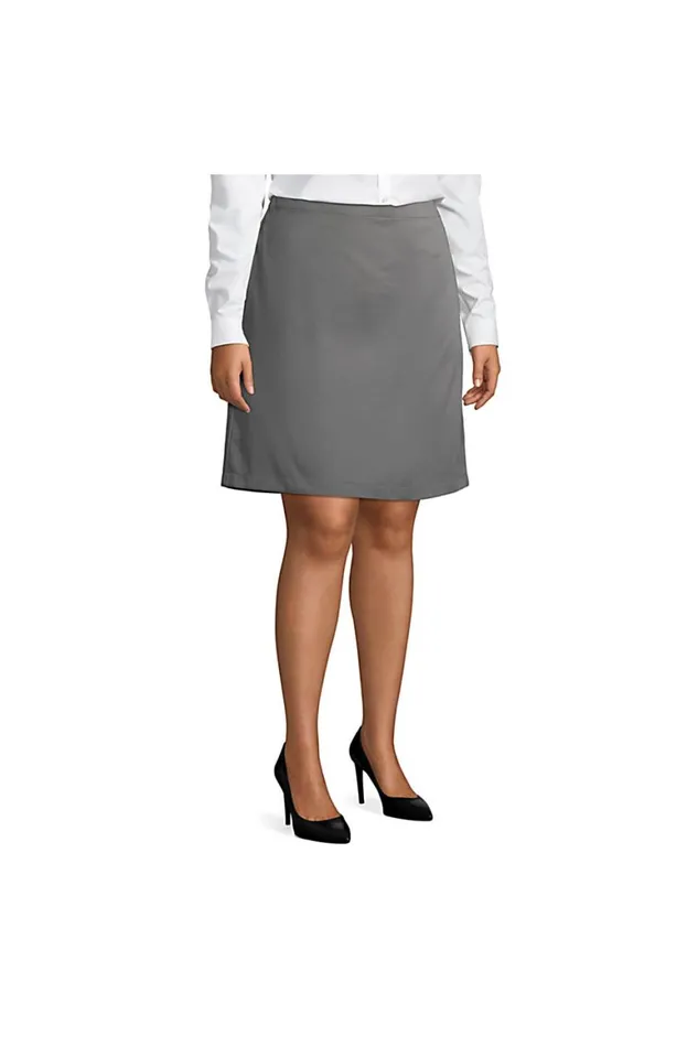 Lands039 End Skirts and Skorts Women Plus Size Blend Chino Skort Top Of Knee Arctic Gray