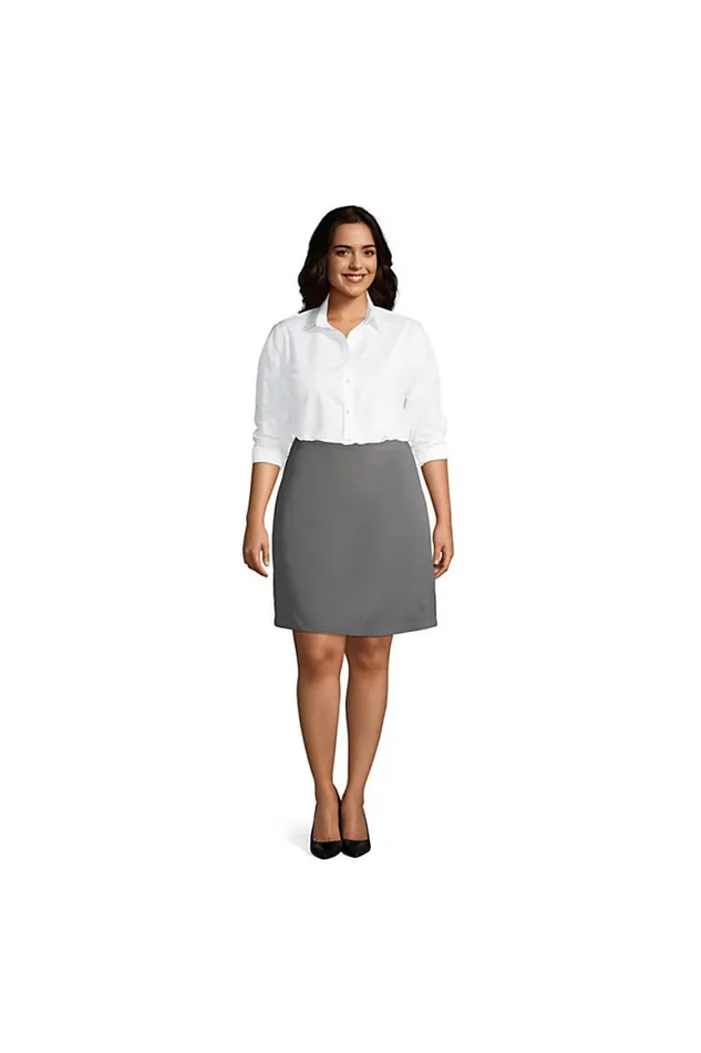Lands039 End Skirts and Skorts Women Plus Size Blend Chino Skort Top Of Knee Arctic Gray