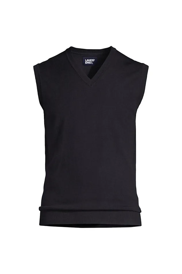 Lands039 End Sweaters Men Performance Vneck Sweater Vest True Navy