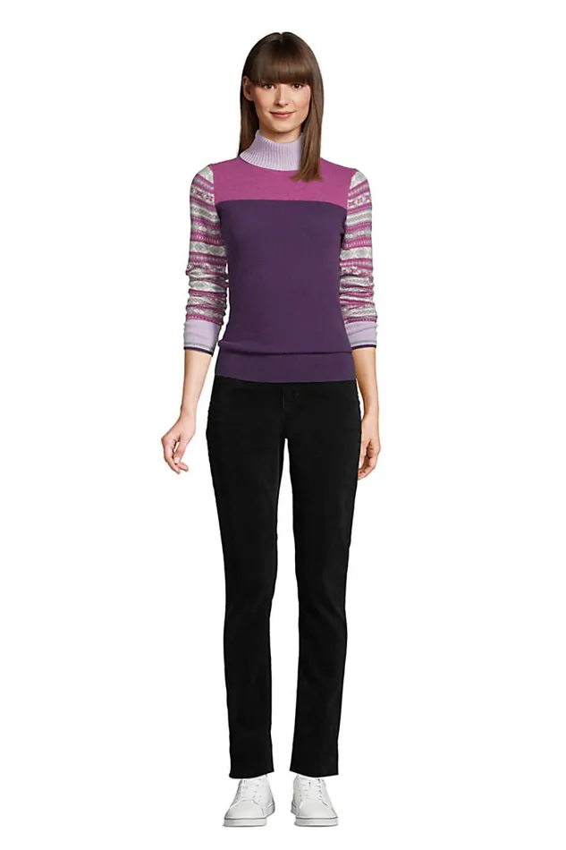 Lands039 End Sweaters Women Cashmere Long Sleeve Pattern Turtleneck Sweater Rubellite Blocked Fairisle Lands039 End Sweaters Women Cashmere Long Sleeve Pattern Turtleneck Sweater Rubellite Blocked Fairisle