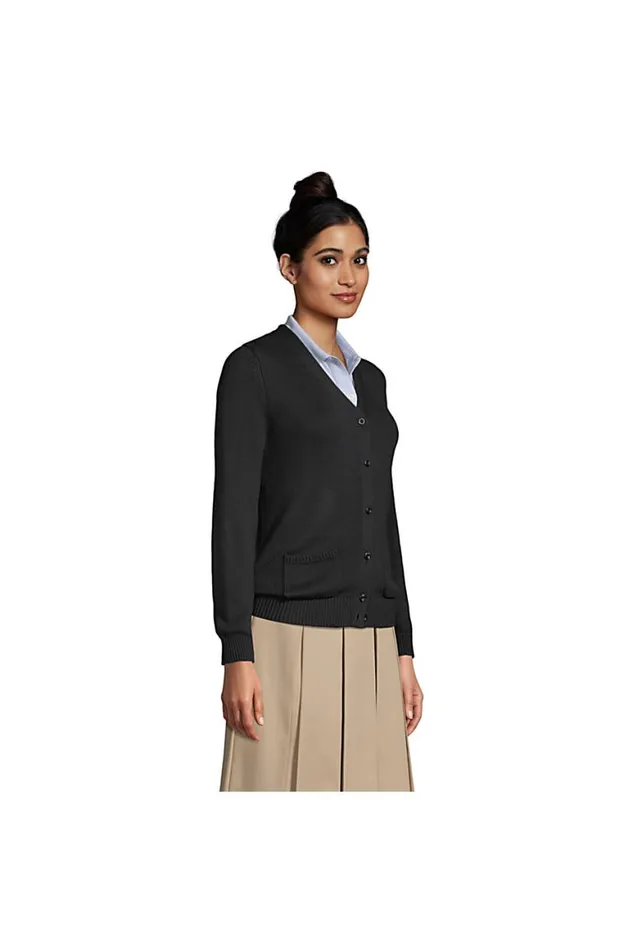Lands039 End Sweaters Women Cotton Modal Button Front Cardigan Sweater Black Lands039 End Sweaters Women Cotton Modal Button Front Cardigan Sweater Black