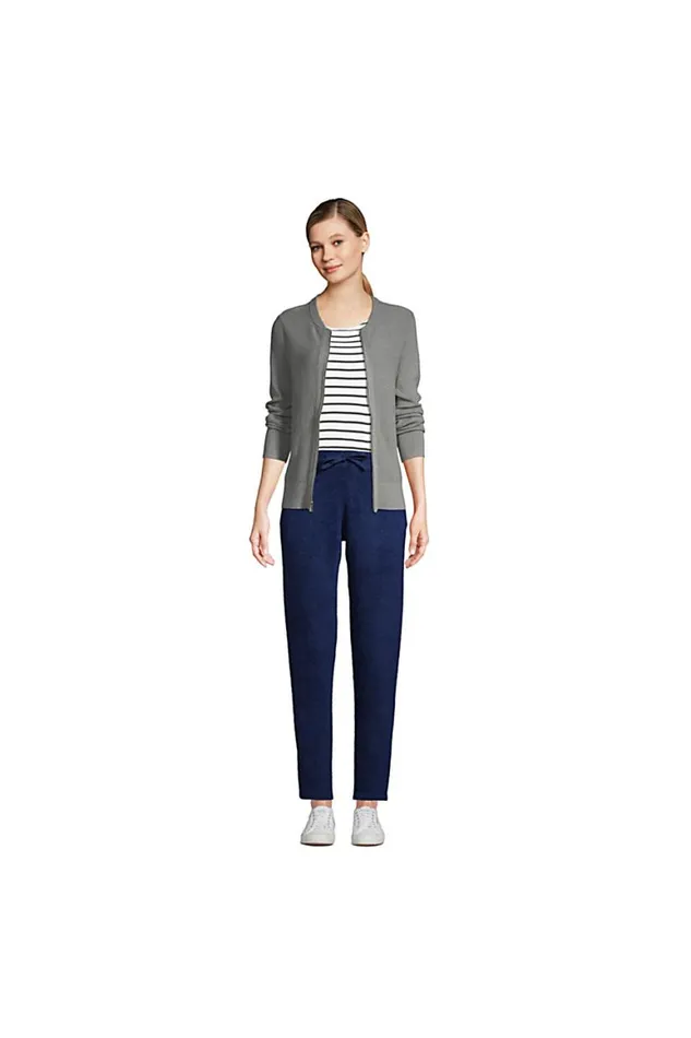 Lands039 End Sweaters Women Cotton Modal Zip Cardigan Sweater Jacket Pewter Heather Lands039 End Sweaters Women Cotton Modal Zip Cardigan Sweater Jacket Pewter Heather