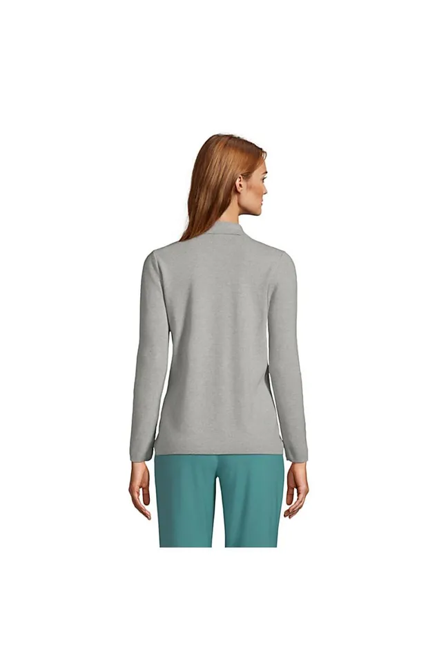 Lands039 End Sweaters Women Fine Gauge Cotton Button Front Blazer Sweater Gray Heather Lands039 End Sweaters Women Fine Gauge Cotton Button Front Blazer Sweater Gray Heather