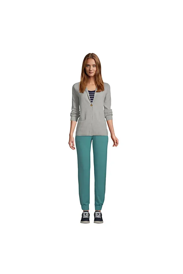 Lands039 End Sweaters Women Fine Gauge Cotton Button Front Blazer Sweater Gray Heather Lands039 End Sweaters Women Fine Gauge Cotton Button Front Blazer Sweater Gray Heather