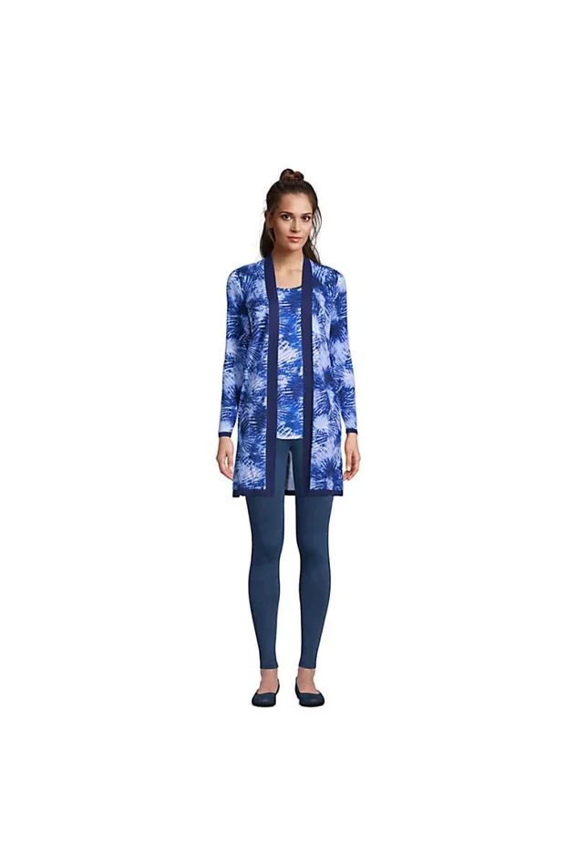 Lands039 End Sweaters Women Fine Gauge Cotton Long Open Cardigan Sweater 8211 Print Deep Sea Navy Tie Dye Palm Lands039 End Sweaters Women Fine Gauge Cotton Long Open Cardigan Sweater 8211 Print Deep Sea Navy Tie Dye Palm