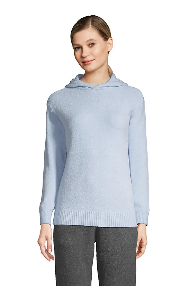 Lands039 End Sweaters Women Lounge Hooded Pullover Sweater Slounge Soft Blue Haze Lands039 End Sweaters Women Lounge Hooded Pullover Sweater Slounge Soft Blue Haze